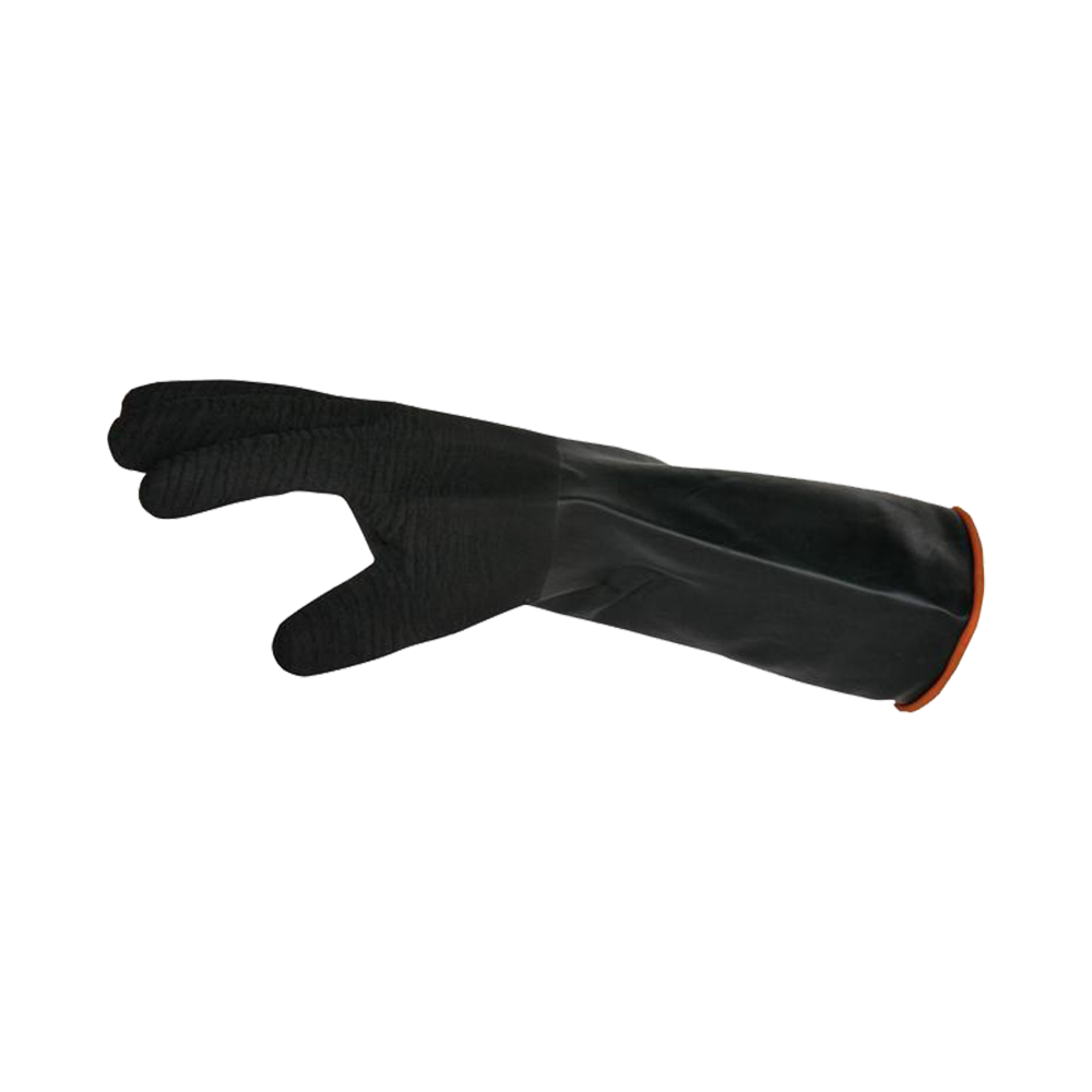 Black Industrial Rubber glove Rough palm  55cm